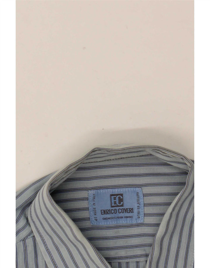 Camisa Enrico Coveri Hombre Grande Rayas Azules