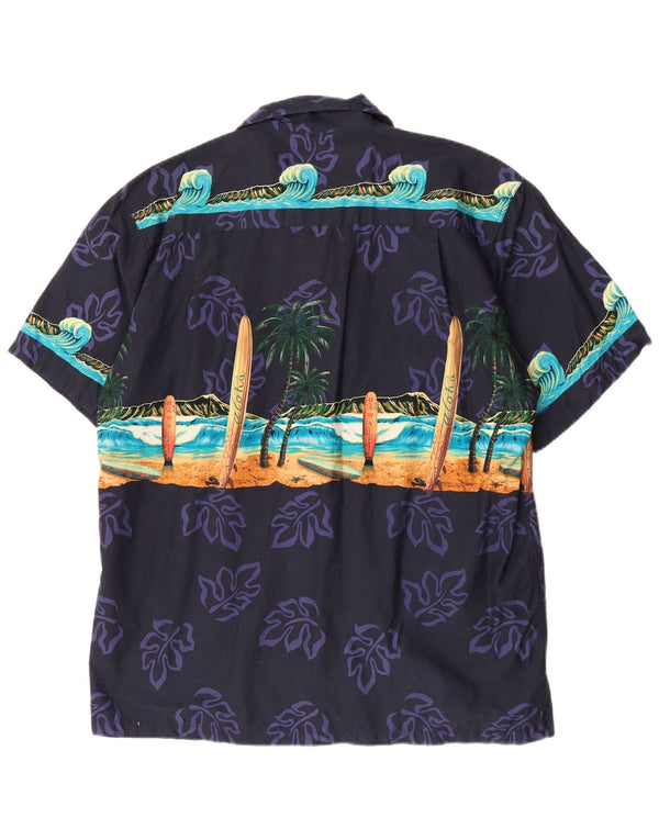 Favant Camisa hawaiana de manga corta para hombre XL Algodón morado