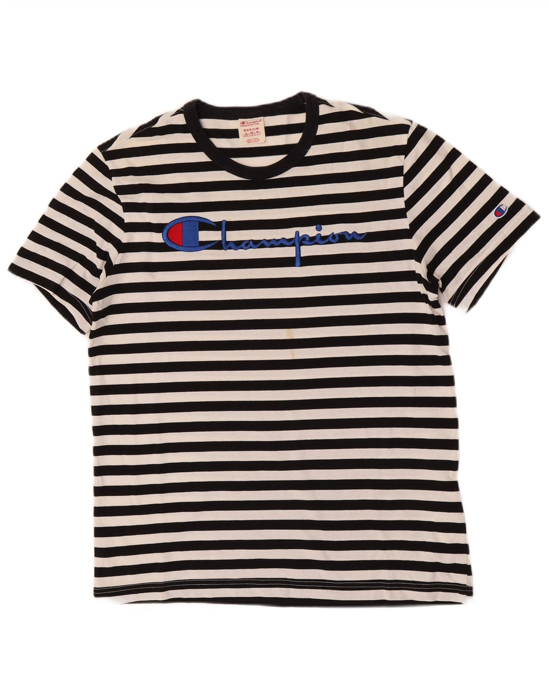 Champion Camiseta Gráfica Para Hombre Top Mediano De Algodón A Rayas Negro