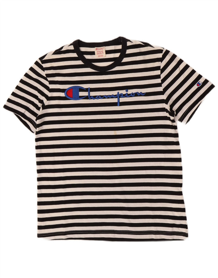 Champion Camiseta Gráfica Para Hombre Top Mediano De Algodón A Rayas Negro