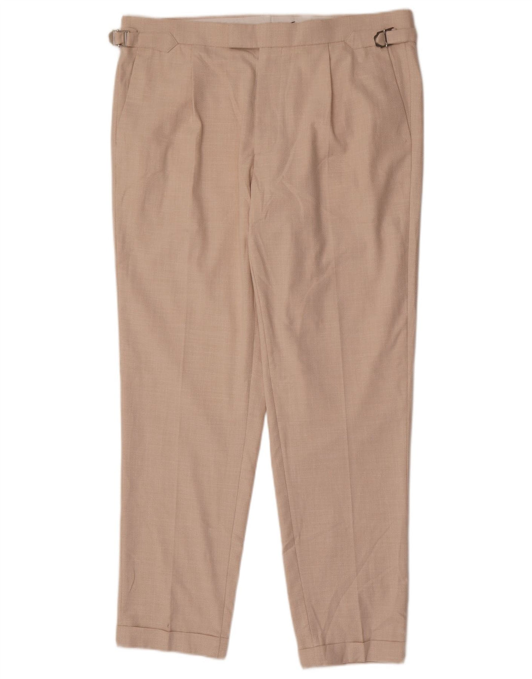 Marks & Spencer Pantalón chino cónico para hombre W36 L30 Poliéster beige