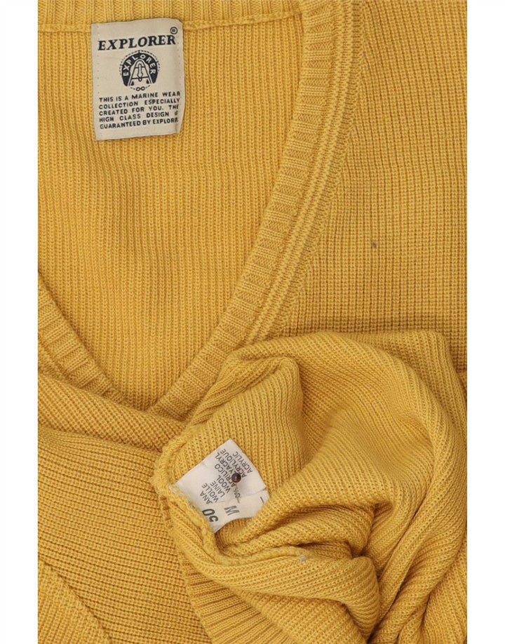 Explorer Jersey con Cuello en V para Hombre IT 50 Lana Amarilla Mediana
