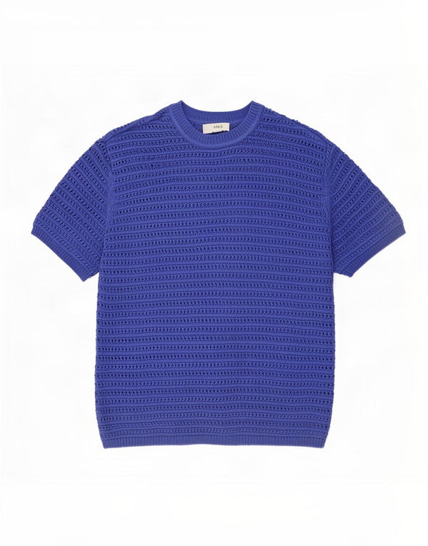 Marks & Spencer Jersey de Manga Corta con Cuello Barco para Mujer UK 44 Medium B