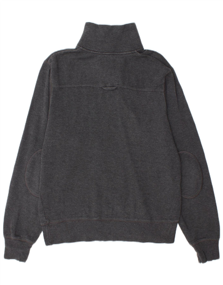 GANT Jersey con cuello y cremallera para hombre, talla pequeña, algodón gris