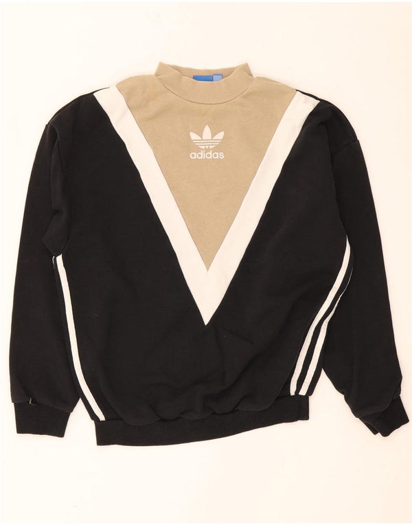 Adidas Mujer Graphic Sudadera Jumper UK 8 Pequeño Negro Colorblock