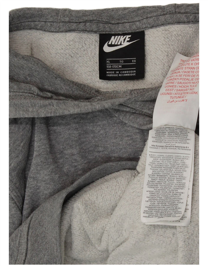 Nike Sudadera con capucha para niños 13-14 años XL Gris Algodón