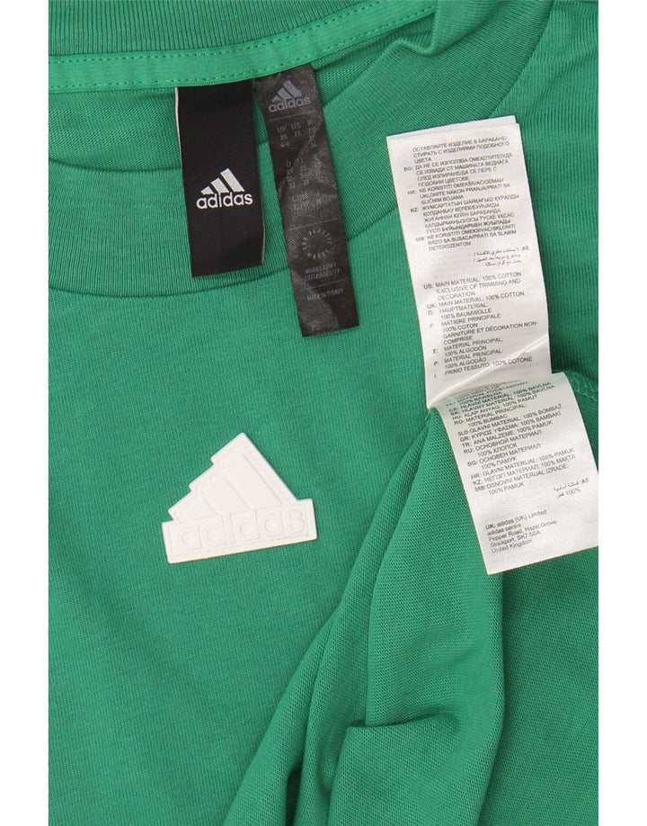 ADIDAS Camiseta corta extragrande para mujer UK 4/6 XS Algodón verde