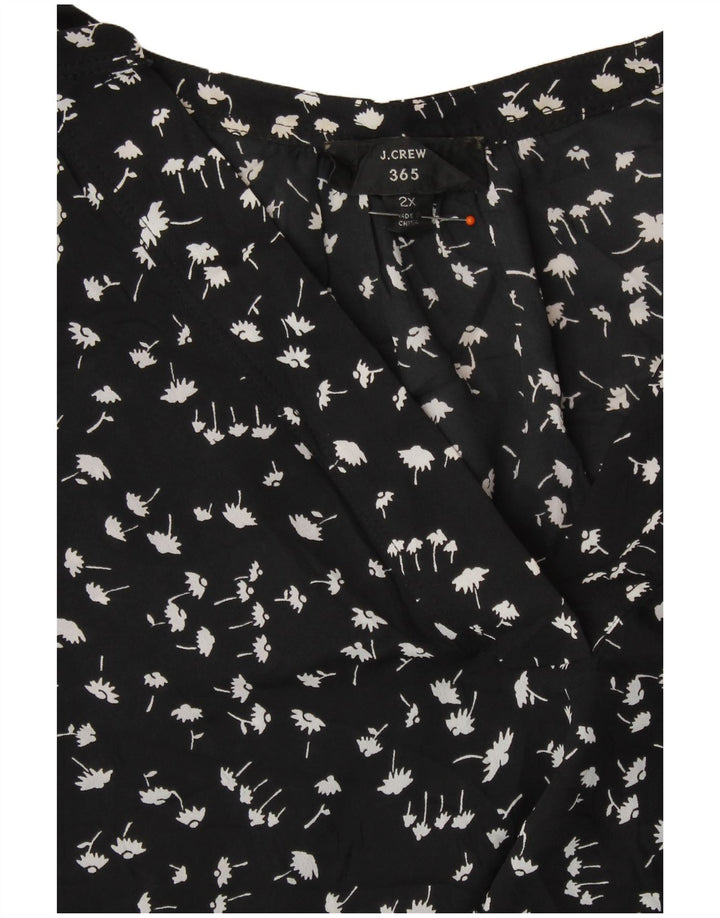 J. CREW Blusa sin mangas 365 para mujer UK 20 2XL Poliéster floral negro