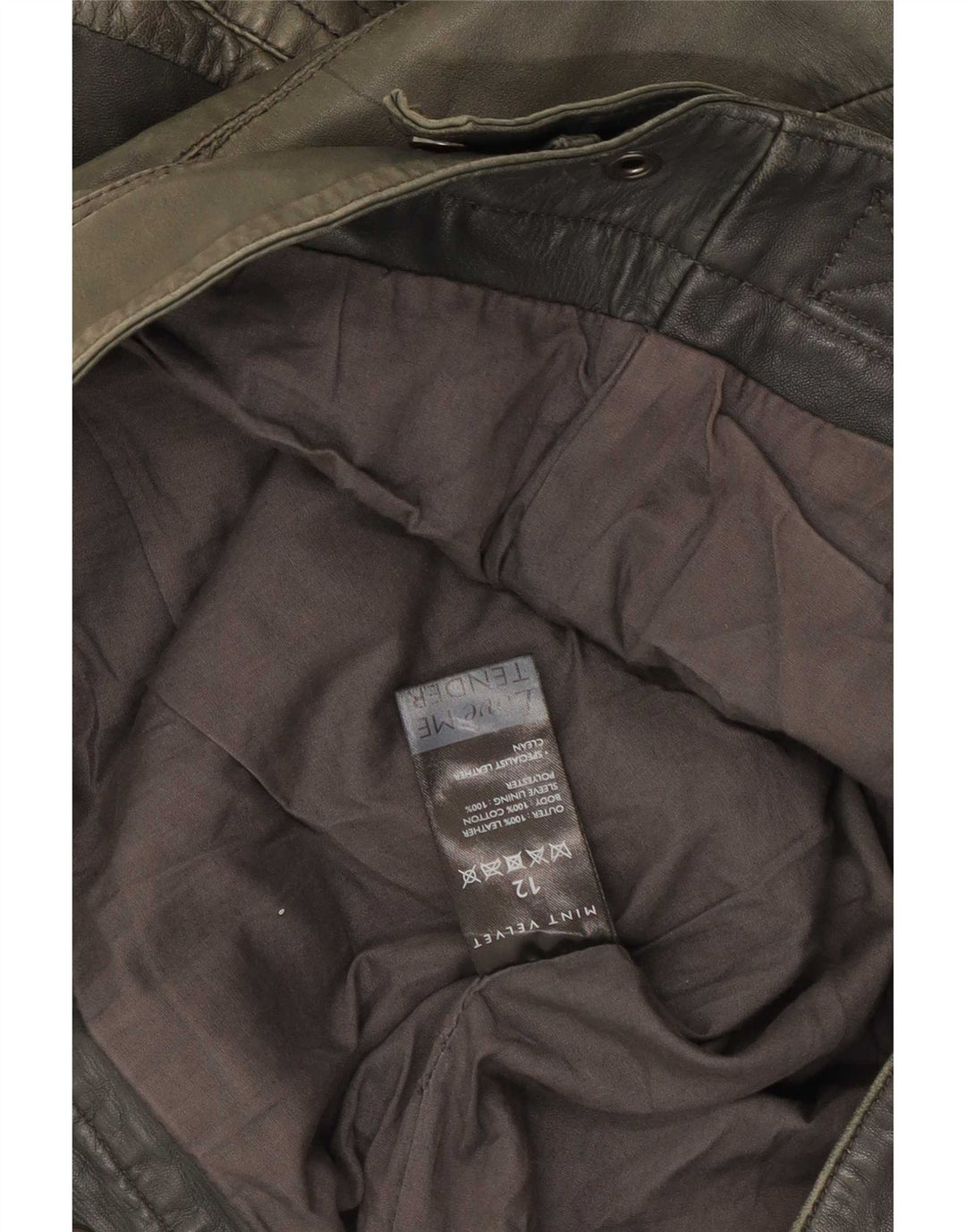 MINT VELVET Chaqueta de cuero para mujer UK 12 Verde medio
