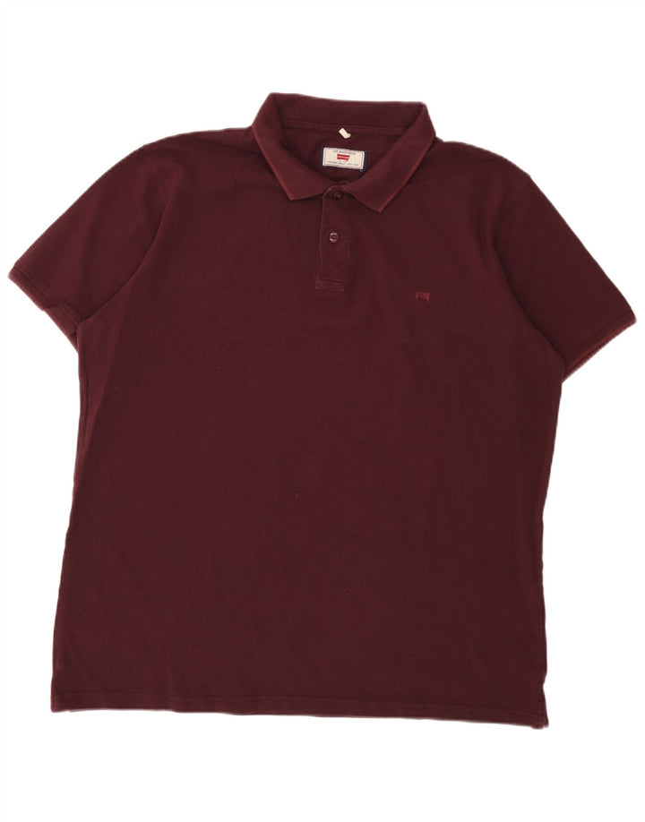 Carrera Polo Regular para Hombre 2XL Algodón Burdeos