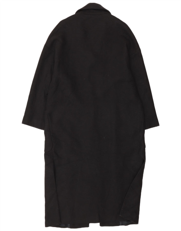 Zara Mujer Abrigo Extragrande UK 44 Lana Negra Mediana