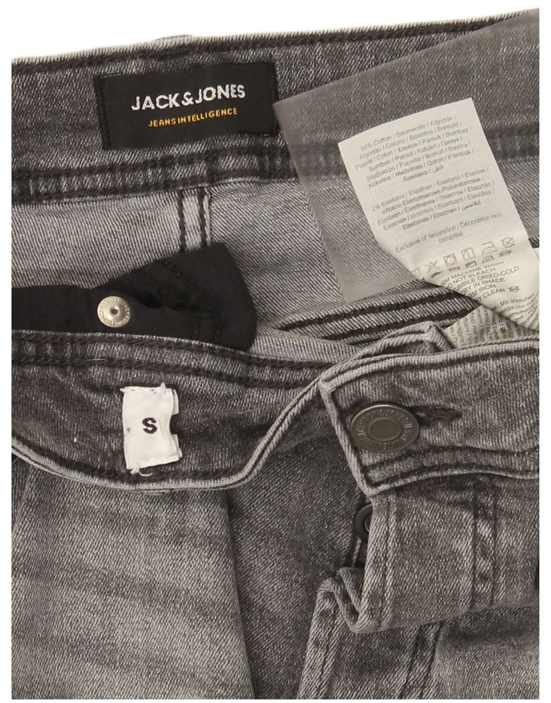 Jack & Jones Mens Regular Denim Shorts Small W29 Gris Algodón