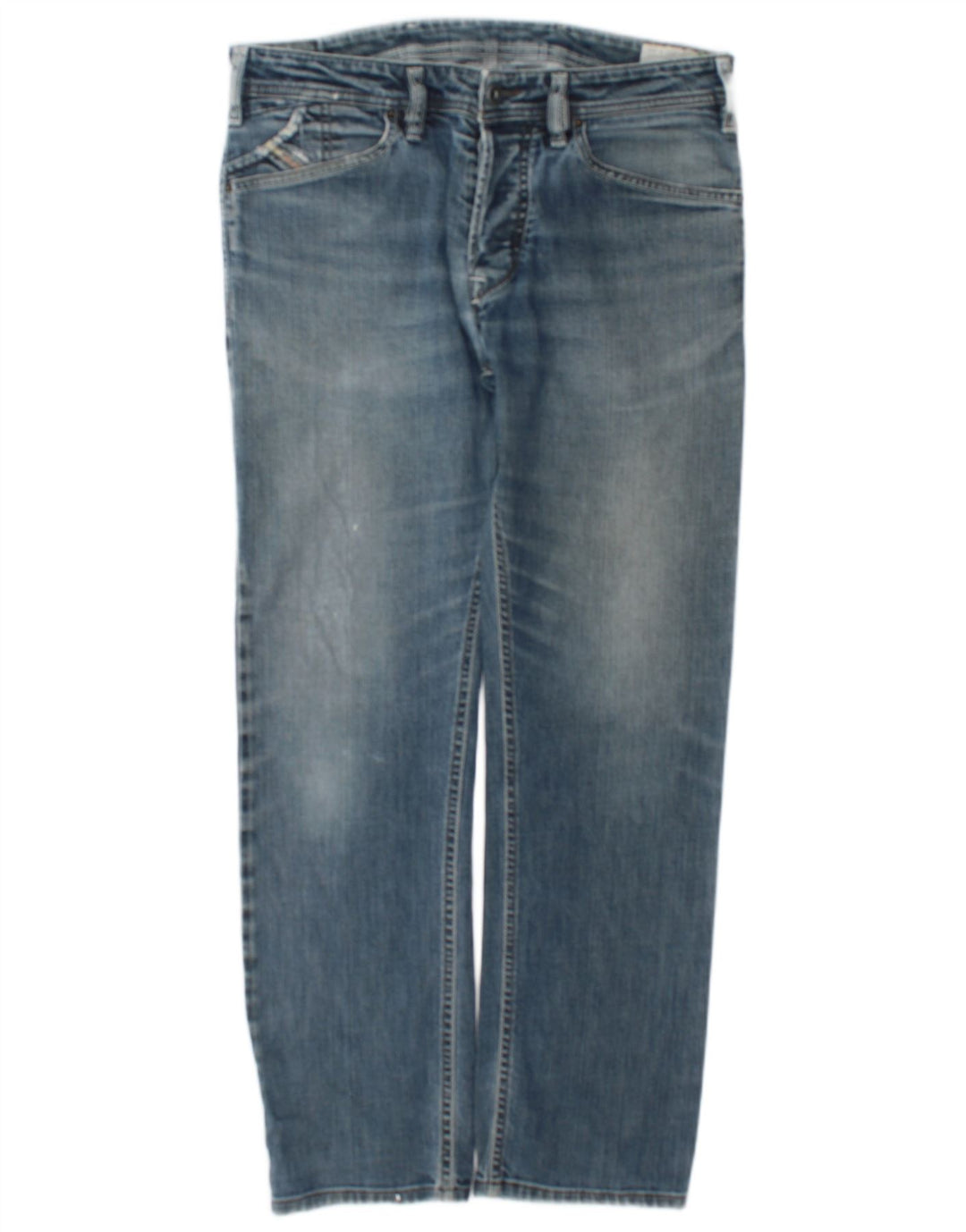 Diesel Vaqueros Rectos Hombre W32 L30 Algodón Azul