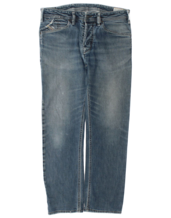 Diesel Vaqueros Rectos Hombre W32 L30 Algodón Azul