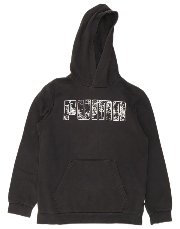 Puma Sudadera con capucha gráfica para niños 13-14 años Algodón negro