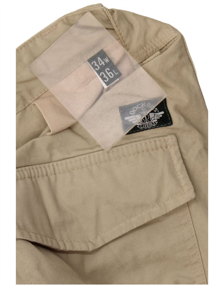 Dockers Pantalones Rectos Hombre W34 L31 Algodón Beige