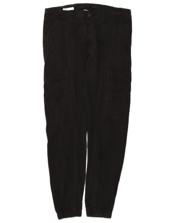 Jack & Jones Hombre Paul Tapered Joggers Pantalones Cargo W32 L29 Algodón Negro