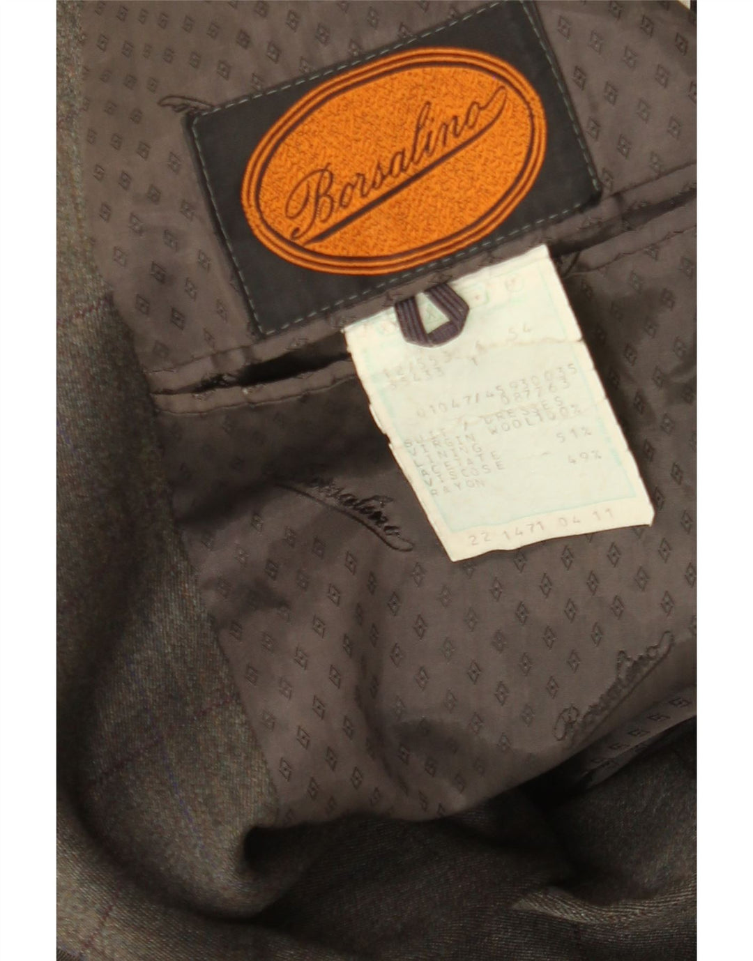 Borsalino Chaqueta tipo blazer de 2 botones para hombre IT 54 2XL Lana a cuadros gris