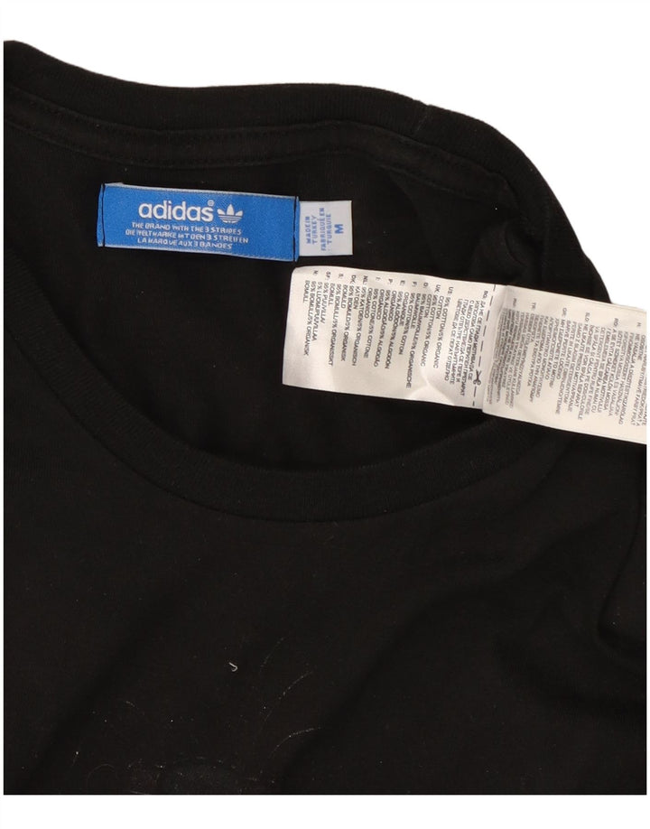 ADIDAS Camiseta gráfica para hombre Top Mediano Algodón negro