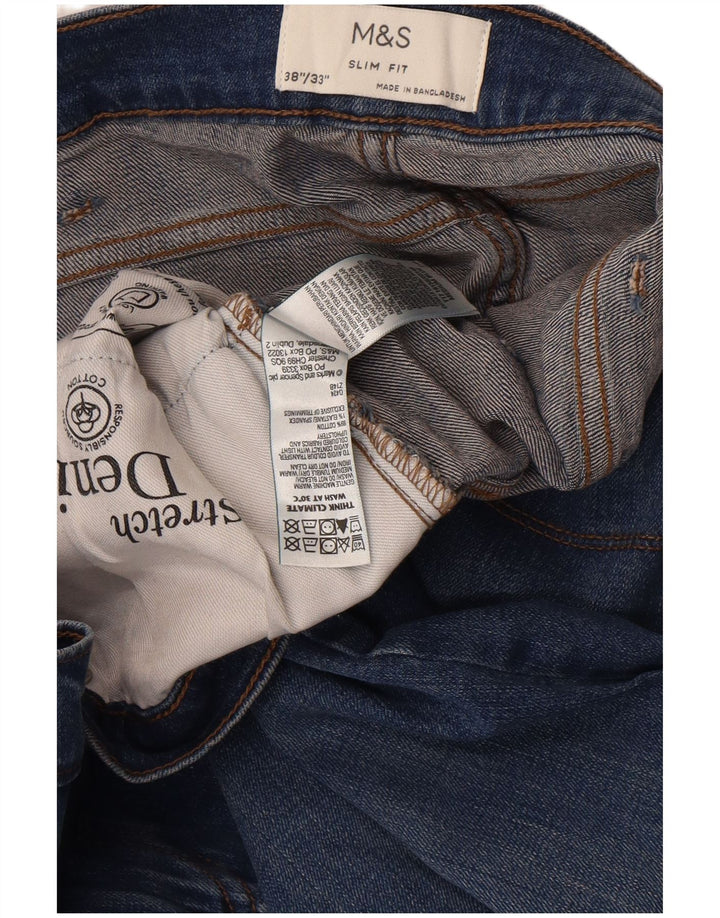Marks & Spencer Vaqueros ajustados para hombre W38 L33 Algodón azul