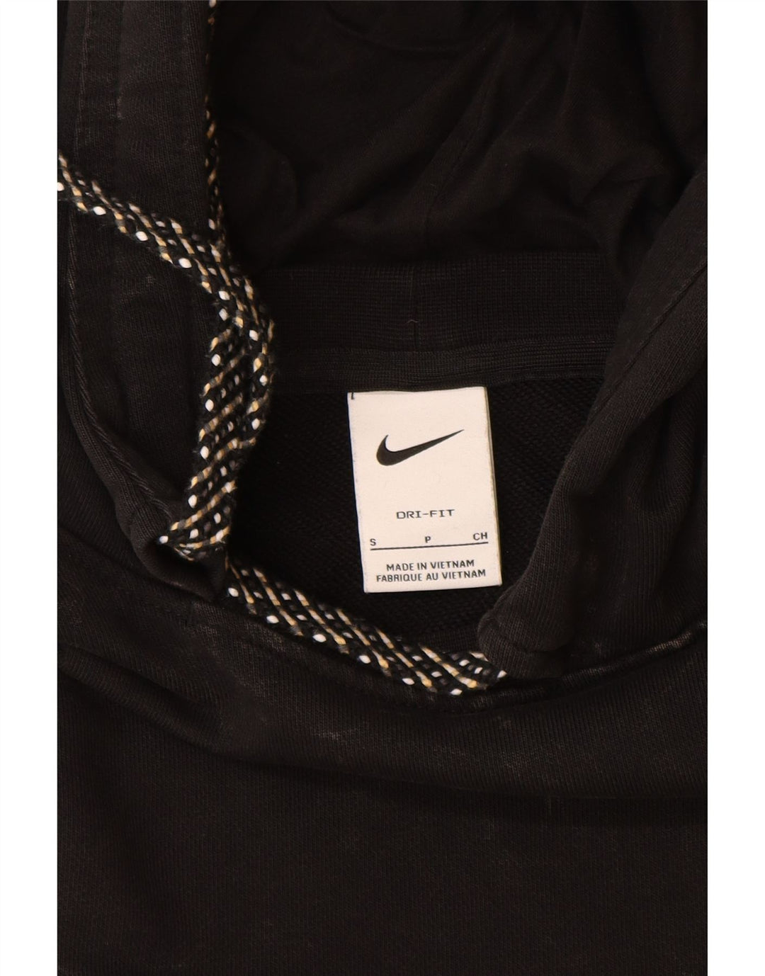 NIKE Sudadera con capucha Dri Fit Graphic para hombre, talla pequeña, algodón negro