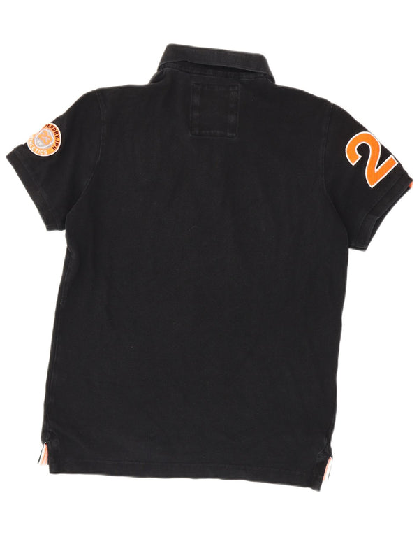 Superdry Polo De Rugby Con Gráfico Grande De Algodón Negro Para Hombre