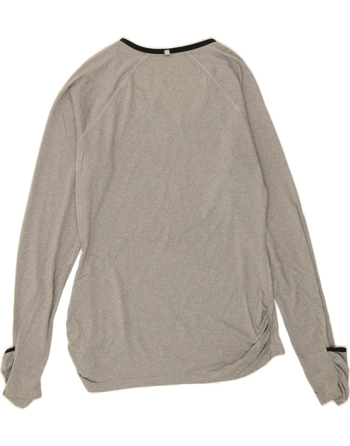 NIKE Womens Dri Fit Top Long Sleeve UK 12 Medium Grey Polyester Vintage Nike and Second-Hand Nike from Messina Hembry 
