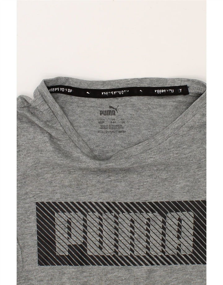 PUMA Boys Graphic T-Shirt Top 7-8 Years Small Grey Cotton Vintage Puma and Second-Hand Puma from Messina Hembry 