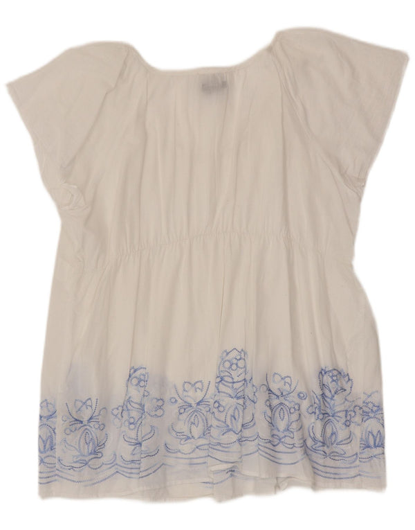 Calvin Klein Jeans Blusa para Mujer Top UK 18 XL Algodón Floral Blanco