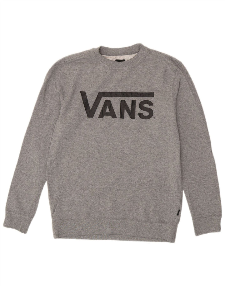 VANS Sudadera gráfica para mujer, jersey, Reino Unido 40, talla grande, gris