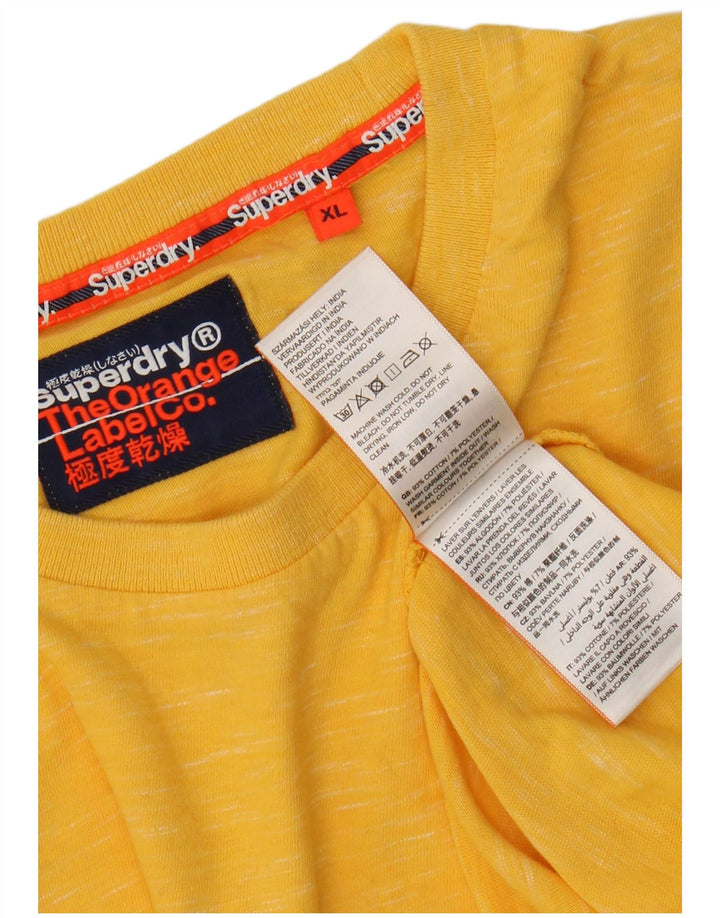 SUPERDRY Camiseta Hombre Top XL Algodón Moteado Amarillo