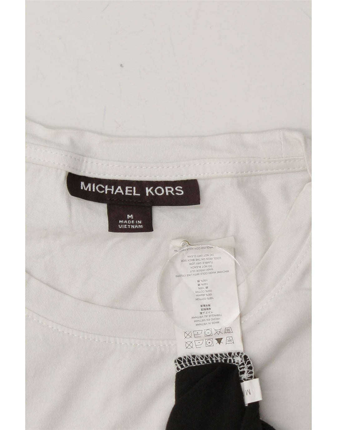 MICHAEL KORS Mens T-Shirt Top Medium Black Colourblock Cotton Vintage Michael Kors and Second-Hand Michael Kors from Messina Hembry 