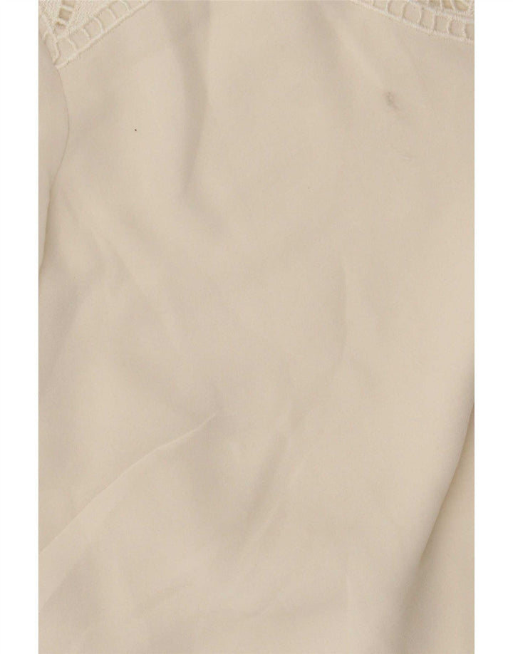 Marks & Spencer Blusa de manga larga autógrafo para mujer UK 46 Large Beige