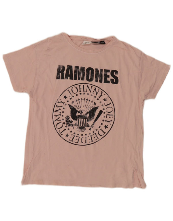 Zara Camiseta Niña Ramone Graphic Top 13-14 Años Algodón Rosa
