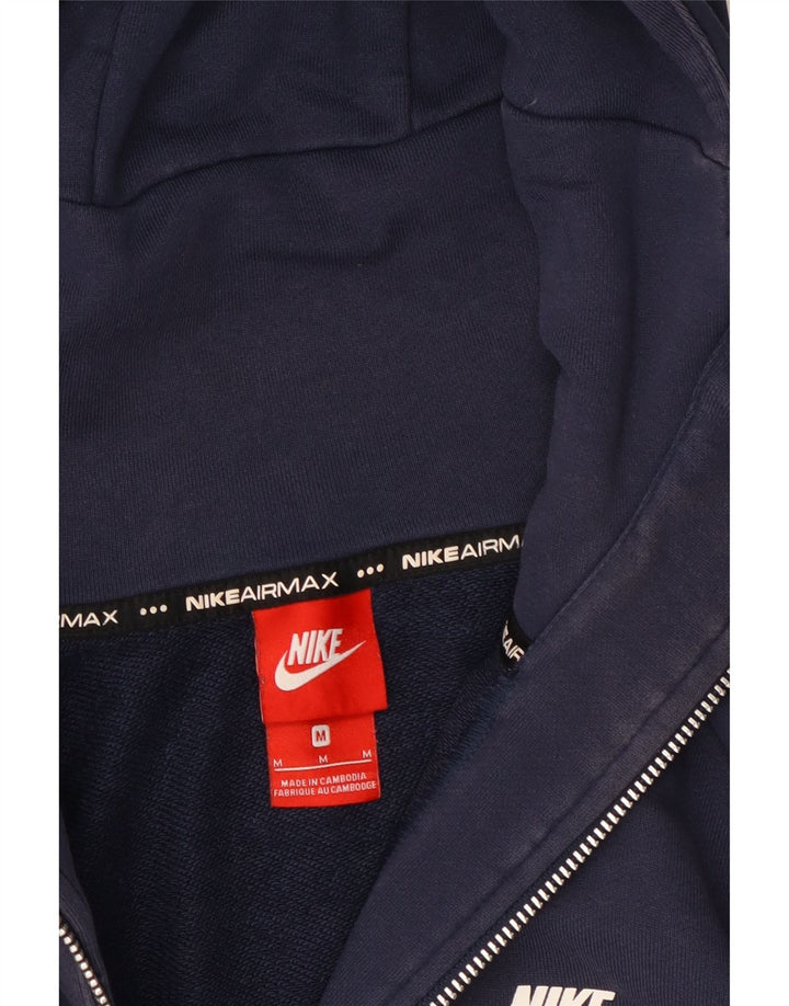 Nike - Sudadera con capucha y cremallera gráfica para hombre, color azul marino mediano