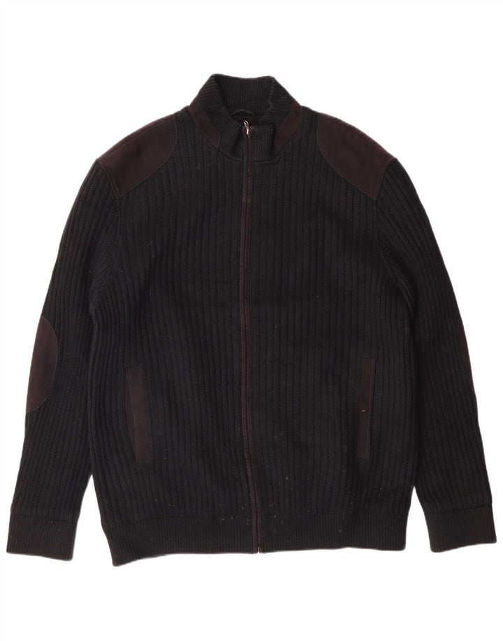 Pierre Cardin Cárdigan para hombre IT 56 XL Poliéster negro
