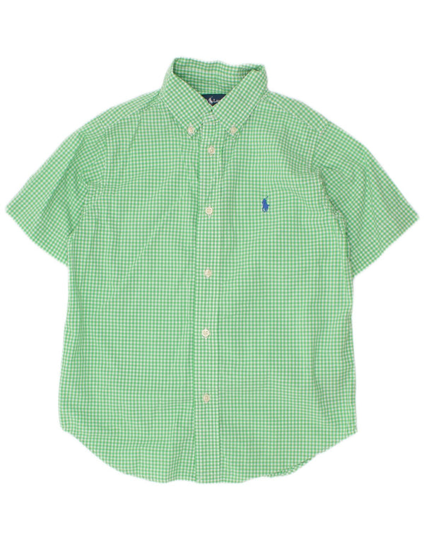 Ralph Lauren Camisa de manga corta para niño 5-6 años Algodón a cuadros verde