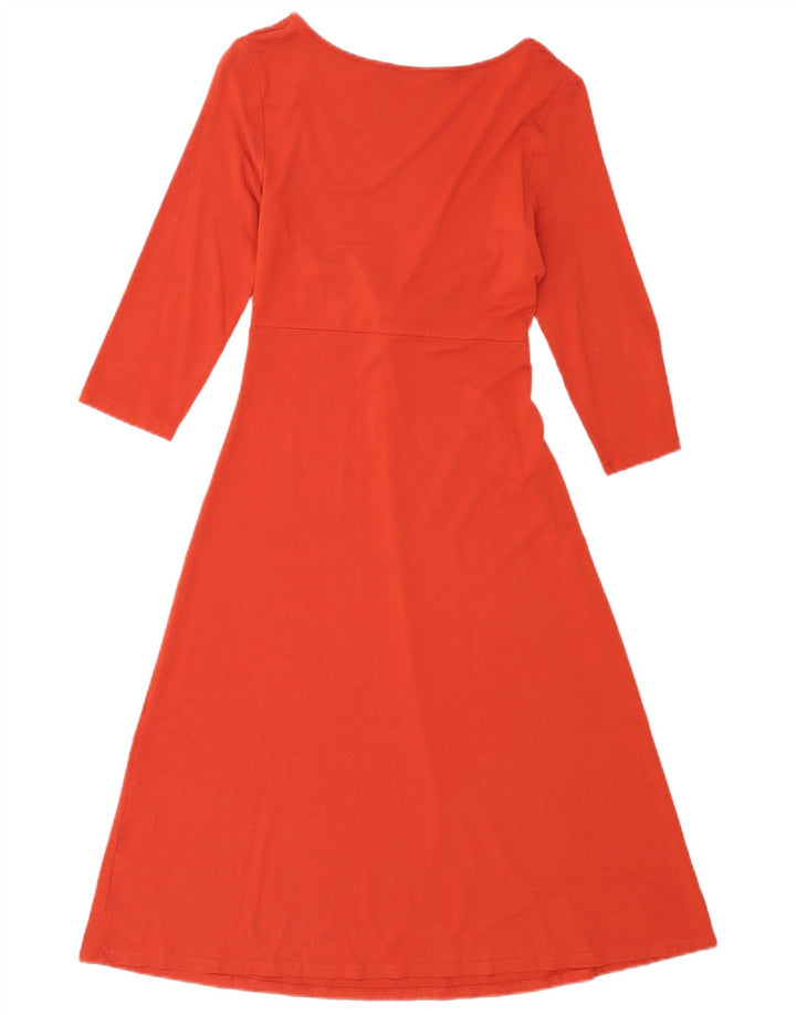 Marks & Spencer Vestido acampanado de manga 3/4 para mujer UK 40 Pequeño Poliéster rojo