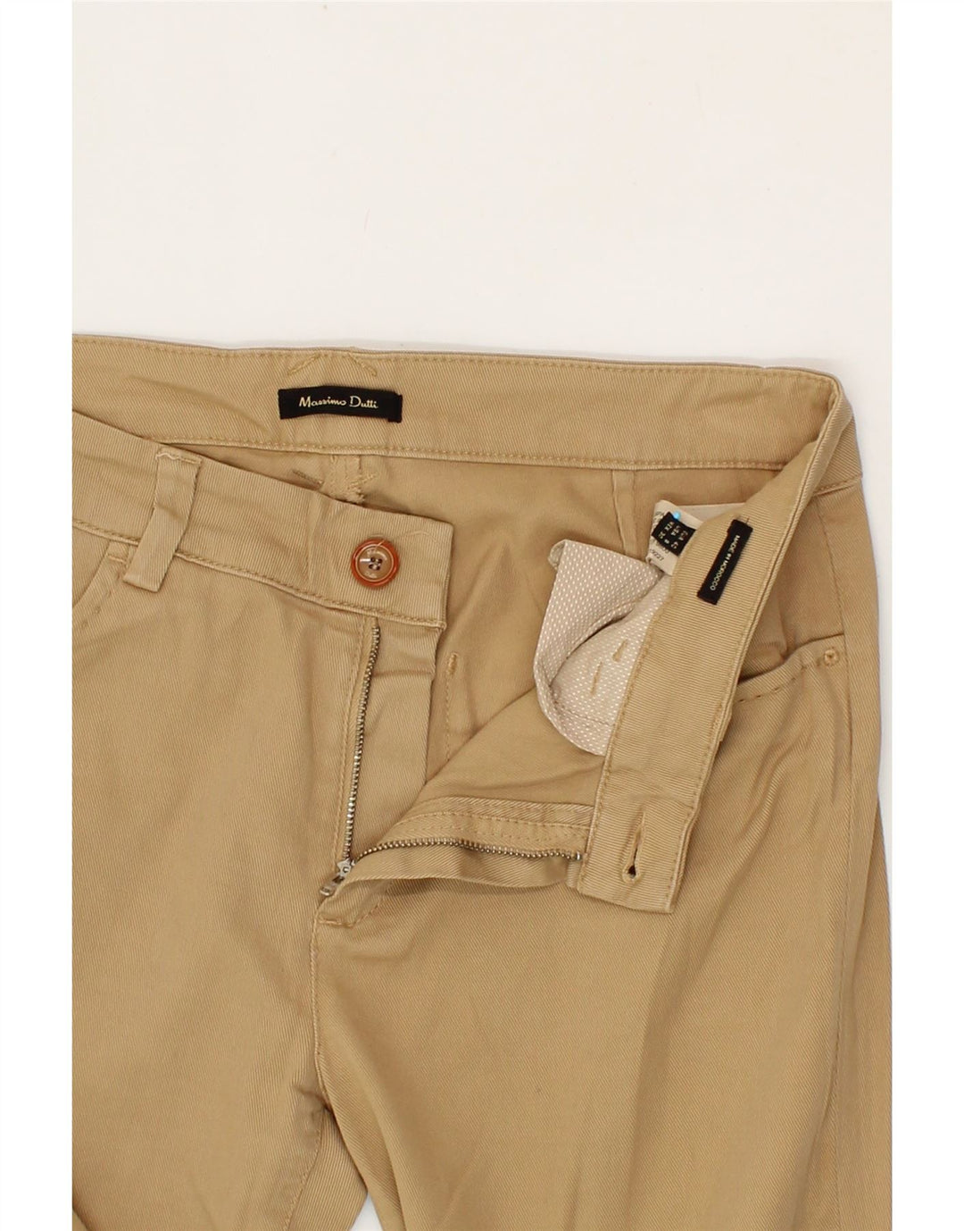 MASSIMO DUTTI Womens Flare Casual Trousers EU 40 Medium W30 L31 Beige Vintage Massimo Dutti and Second-Hand Massimo Dutti from Messina Hembry 