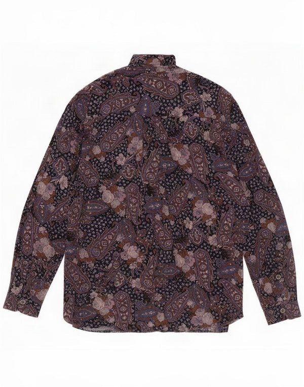 Camisa vintage para mujer UK 40 XL Azul marino Paisley