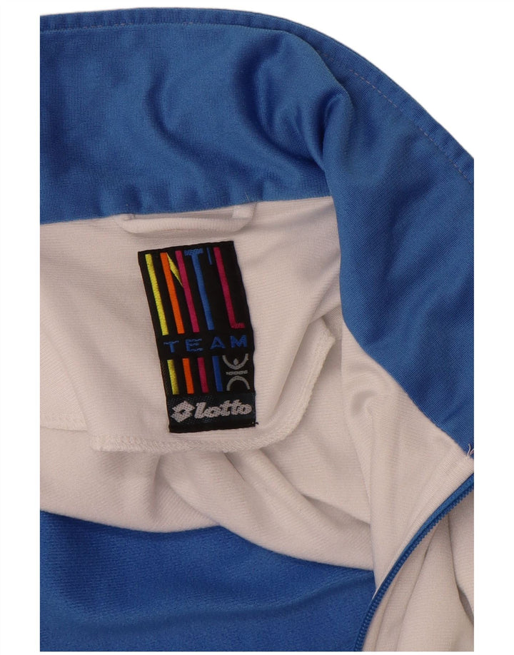 LOTTO Chaqueta superior de chándal con gráfico para hombre, color azul grande, color block