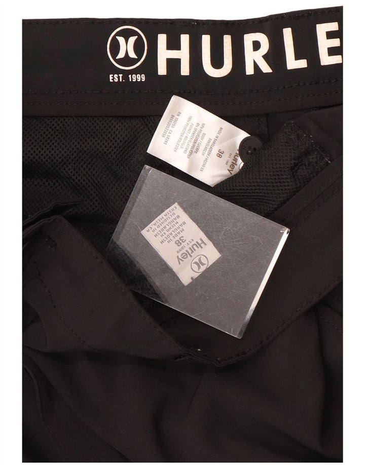 Hurley Pantalones cortos chinos para hombre W38 XL Poliéster negro