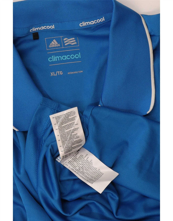 Adidas Hombre Climacool Polo XL Azul Rayas Poliéster