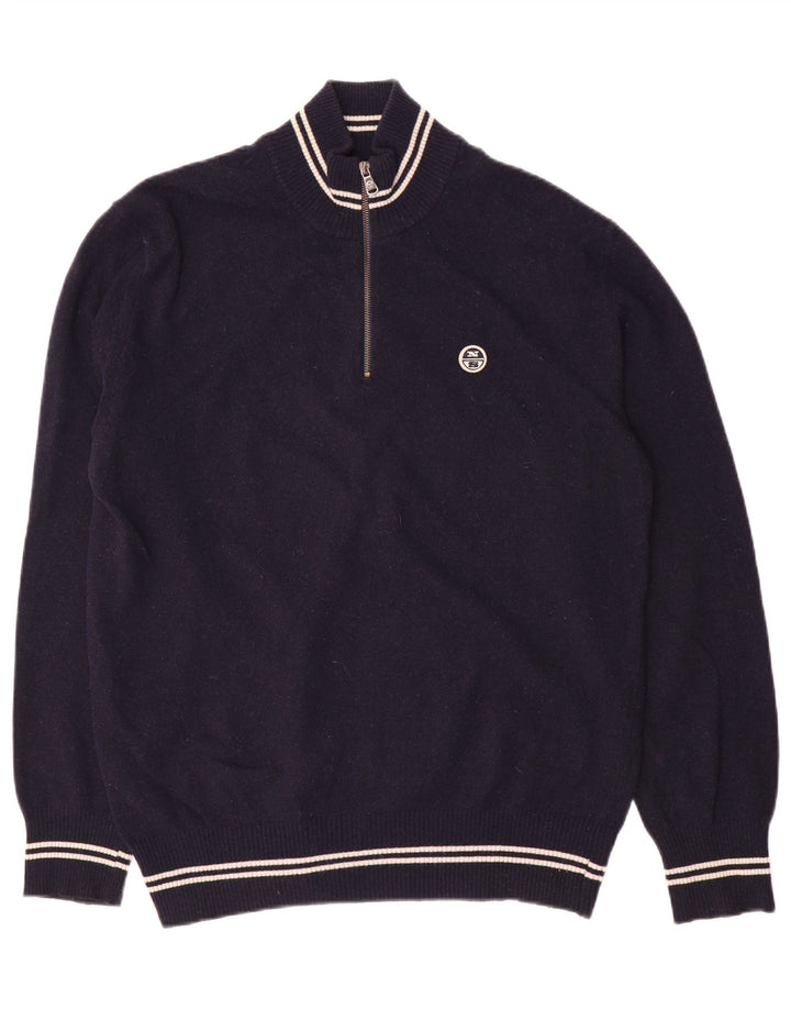 North Sails Jersey De Cuello Con Cremallera Para Hombre 2XL Lana Azul Marino