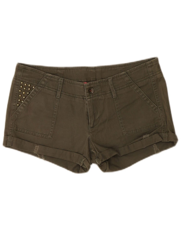 Benetton Hot Pants Vaqueros W28 Medium Caqui Algodón