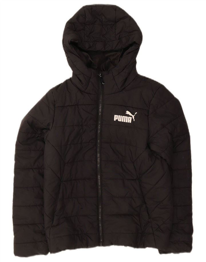 Puma Chaqueta acolchada con capucha para niño 9-10 años Negro Poliéster