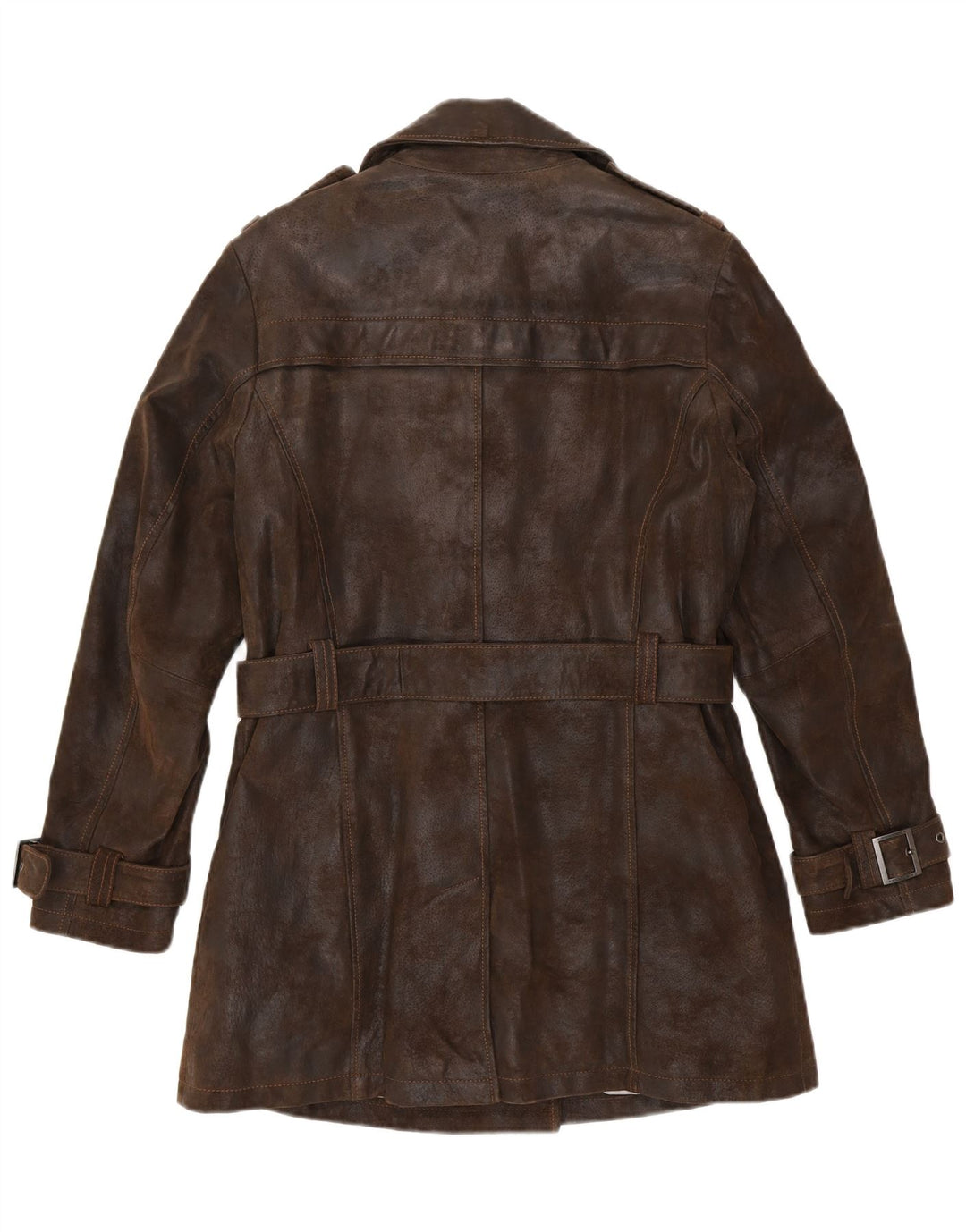 Frieda & Freddies Abrigo de cuero para mujer IT 44 Marrón medio