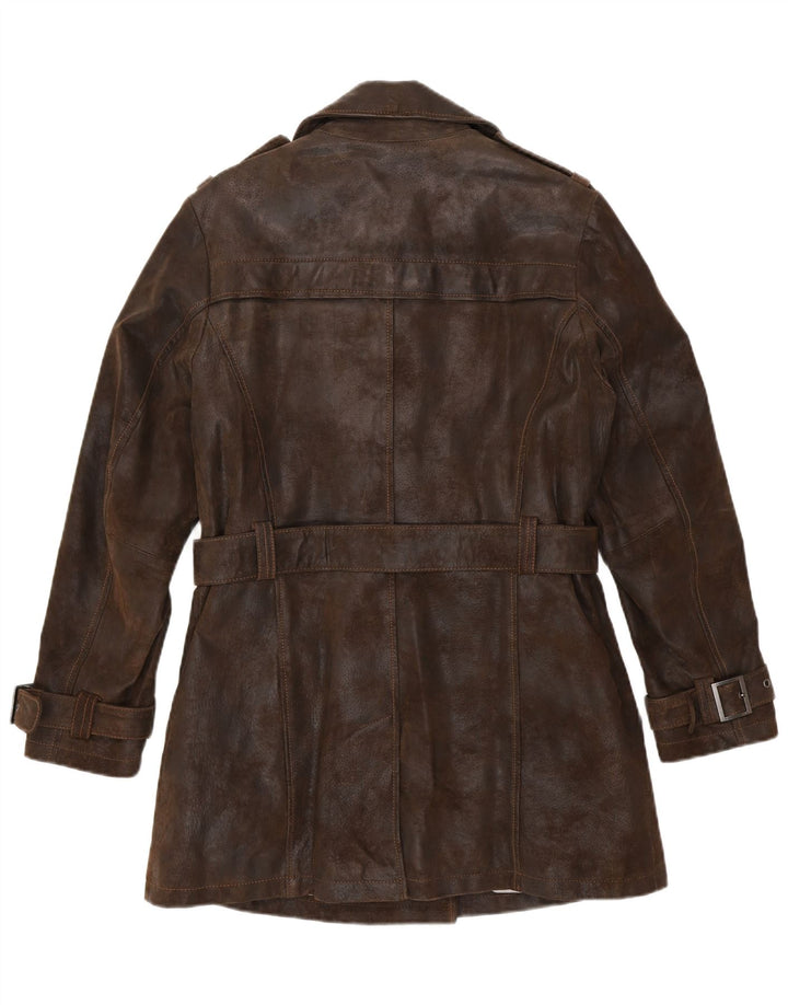 Frieda & Freddies Abrigo de cuero para mujer IT 44 Marrón medio