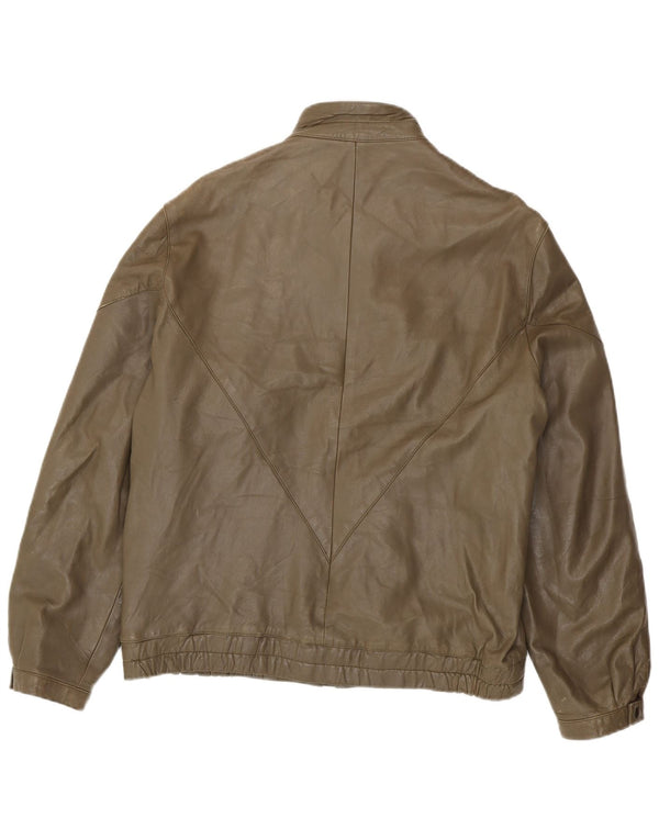 VINTAGE Chaqueta de cuero para hombre IT 56 3XL Cuero marrón