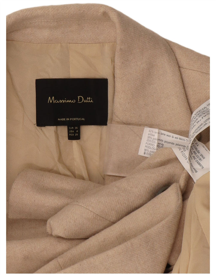 Massimo Dutti Chaqueta Blazer 1 Botón Mujer EU 36 XS Lana Beige